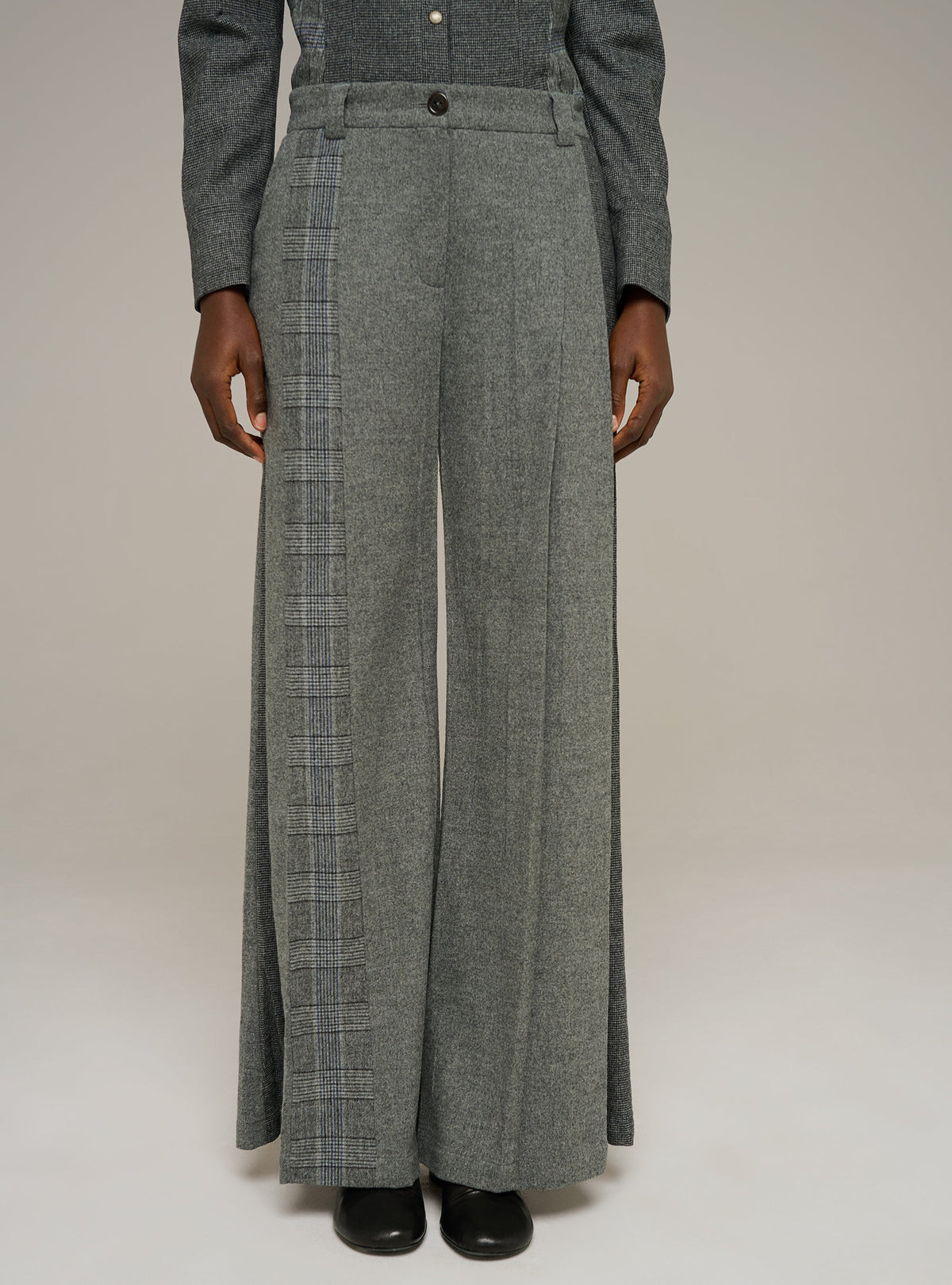 Cotélac Wide-leg pants in mixed materials