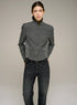 Fitted long-sleeve officer-collar jacket