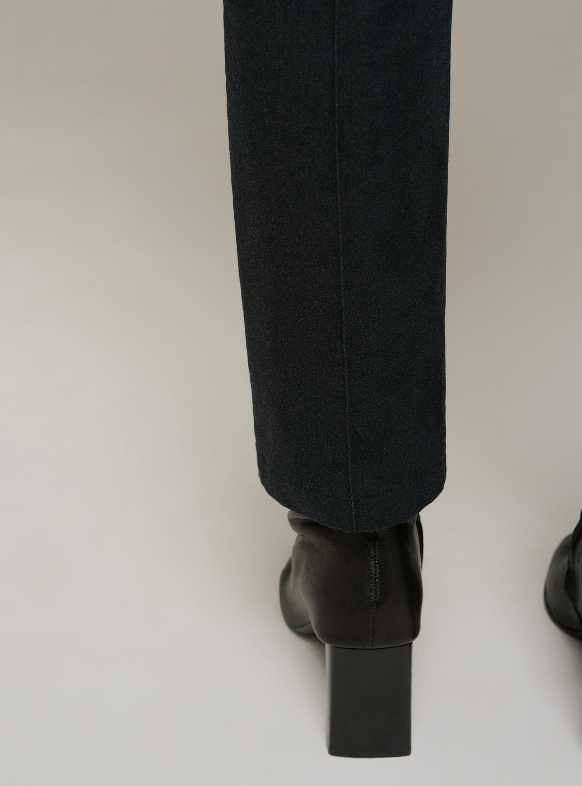 Black straight-leg pants