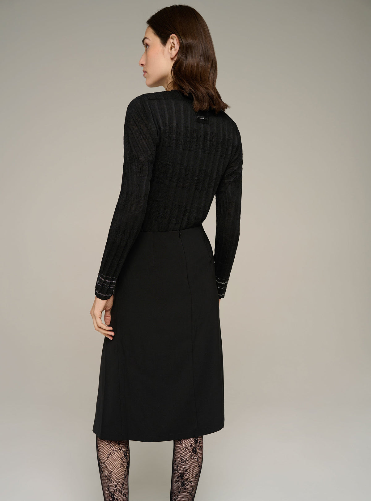 Cotélac Ruffled straight midi skirt