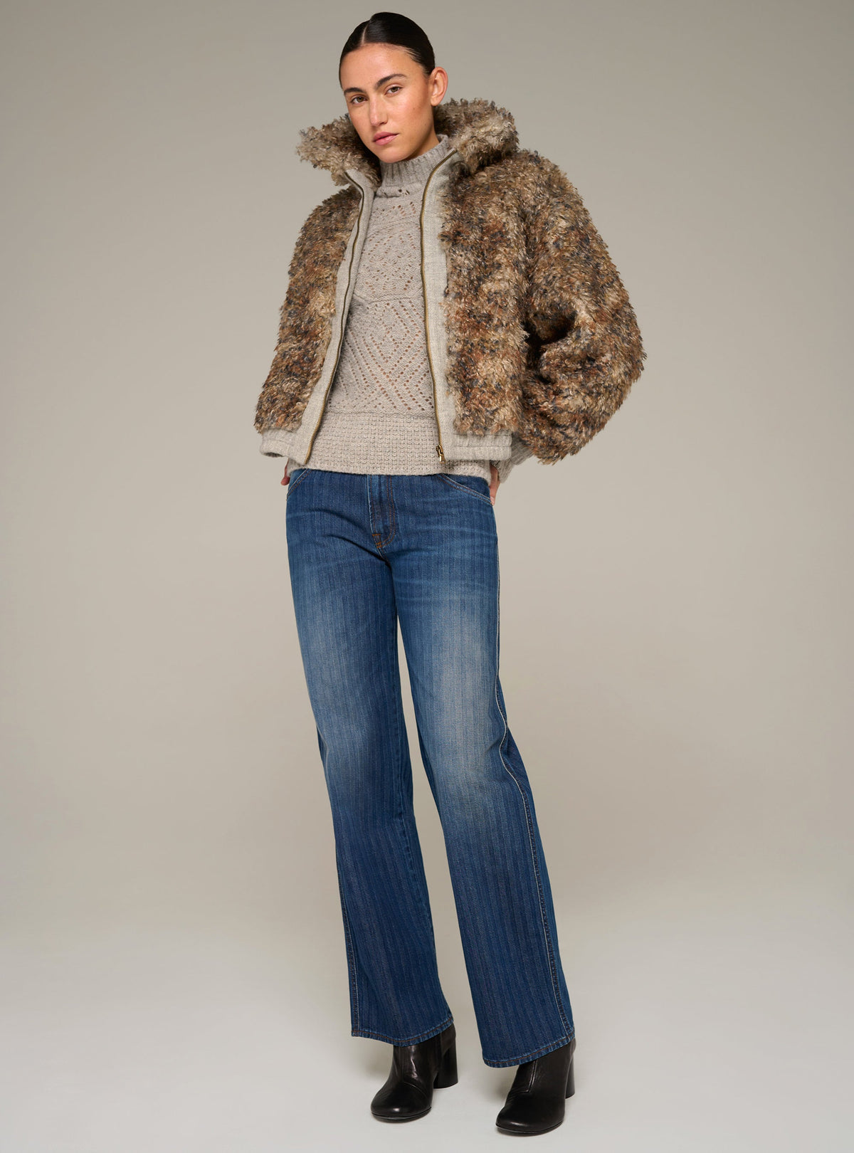 Cotélac Printed oversized long-sleeve bomber jacket